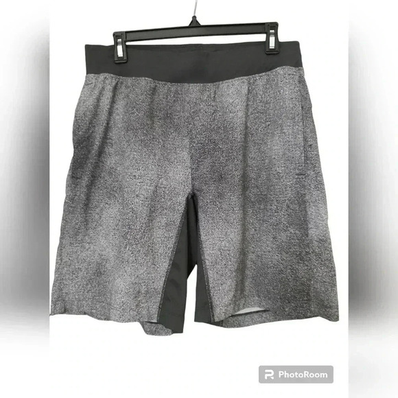 Lululemon T.H.E. Short Linerless 9"Heathered Texture Printed Greyt Deep Coal - Picture 5 of 7